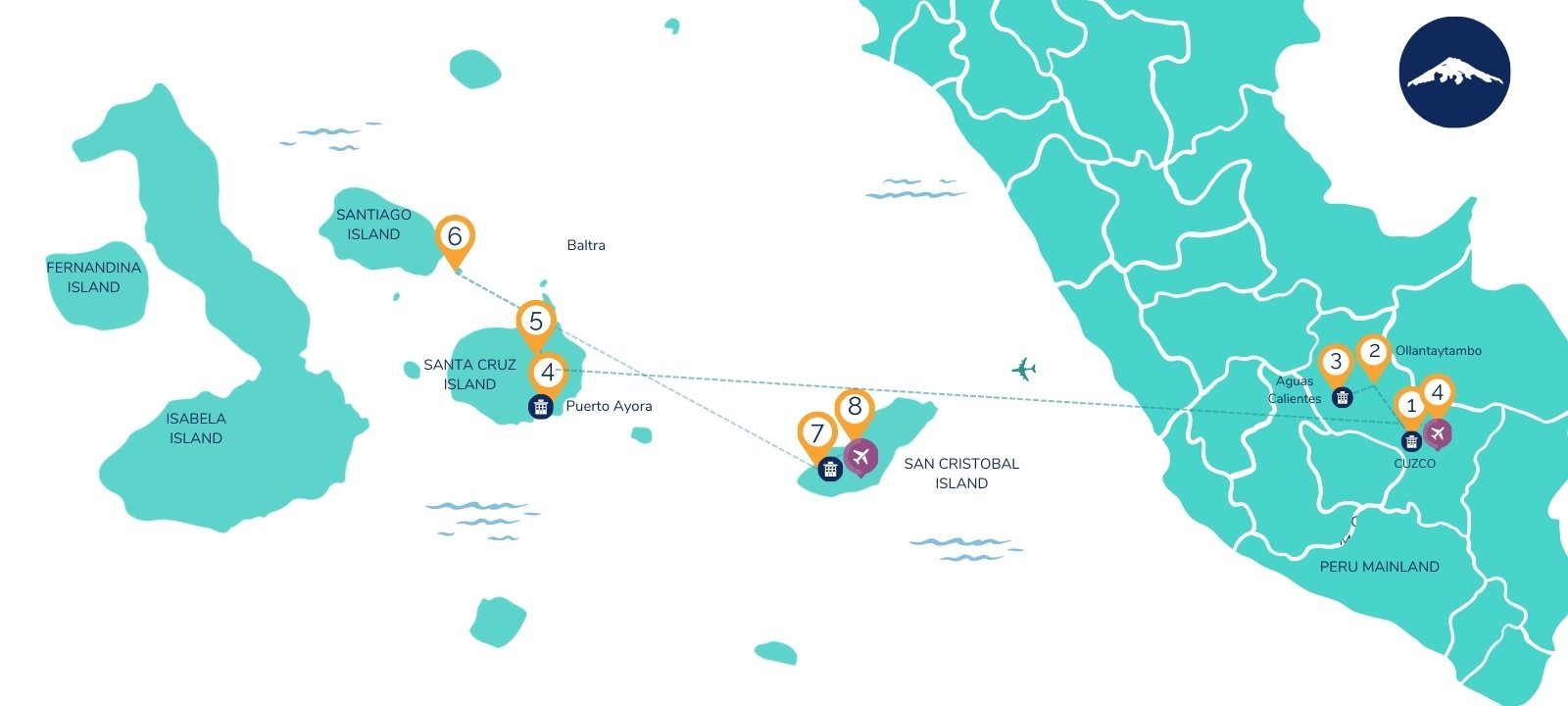 9-Day Colonial Quito & Galapagos Island Hopping Map