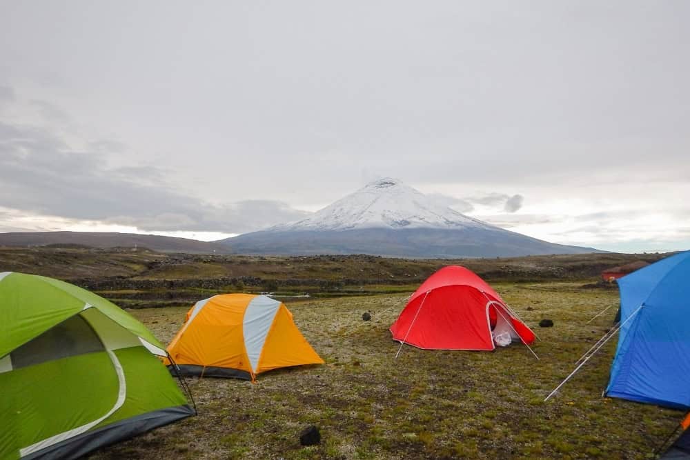 camping camping around cotopaxi volcano