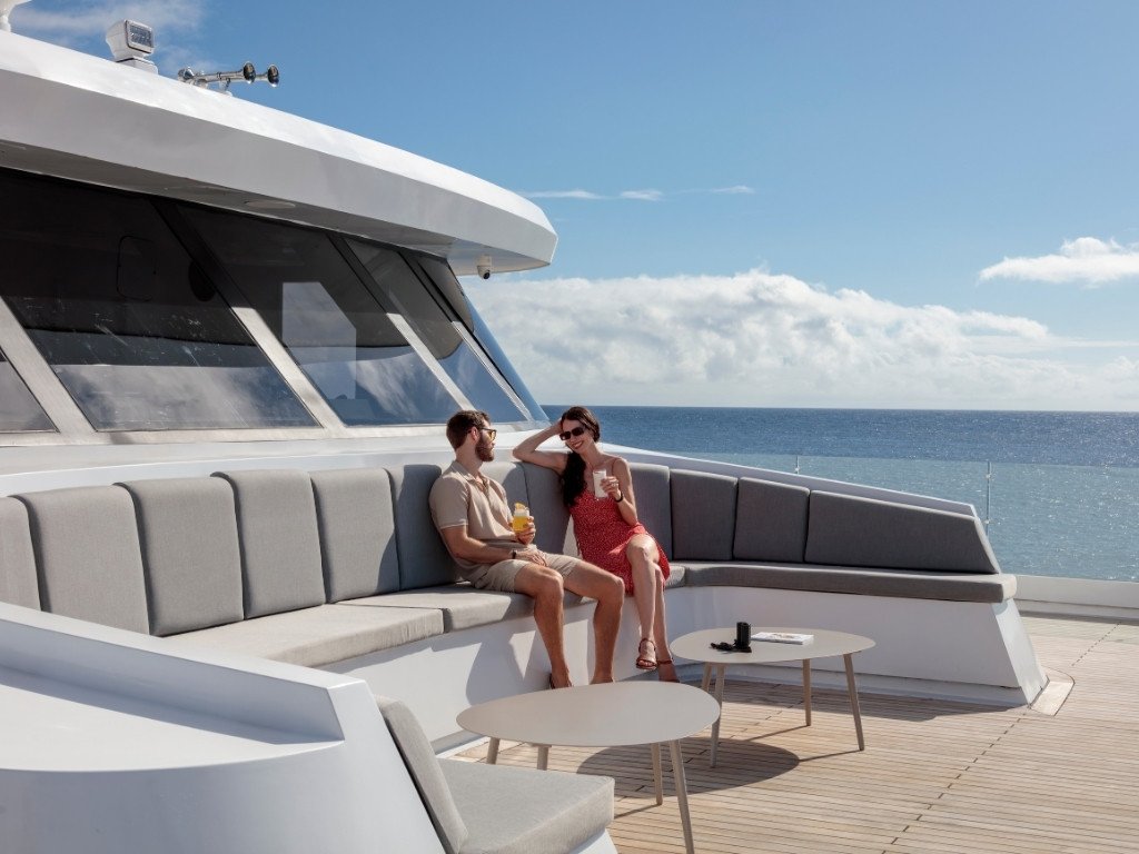 couple cruising around galapagos couple cruising around galapagos