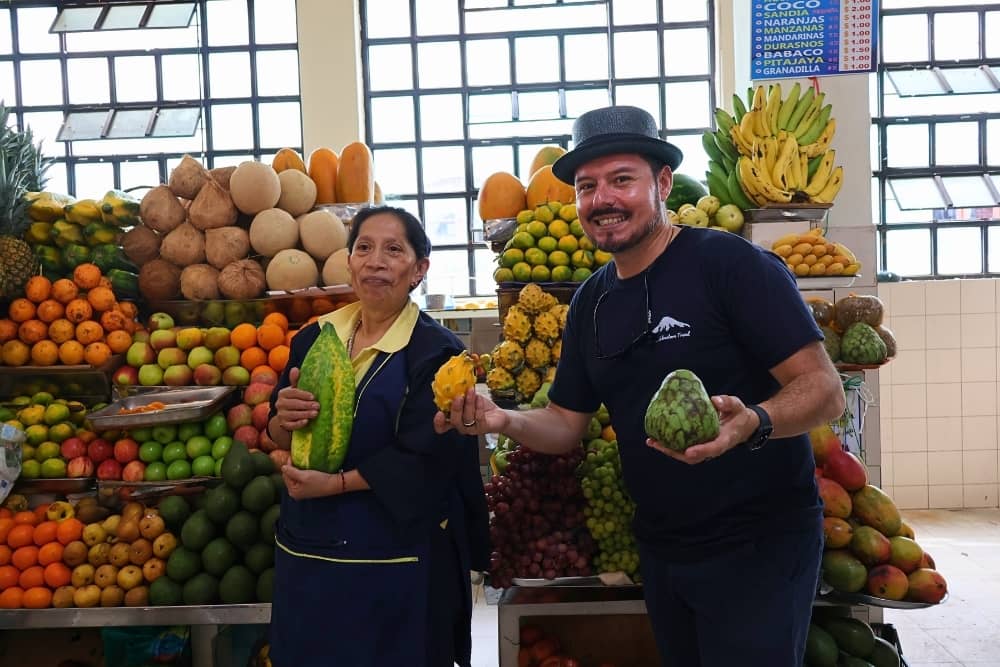 fruit tasting 1 fruit tasting in traditional market in quito's historic center