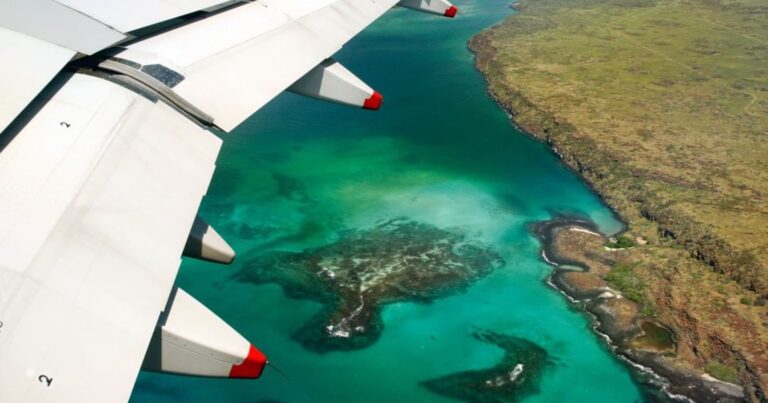 galapagos flights aerial view from galapagos flights over turquoise islands