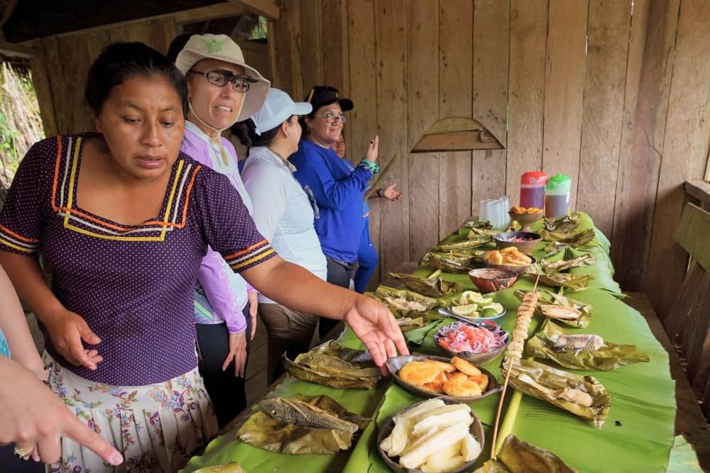 lunch at kichwa community lunch at community camp