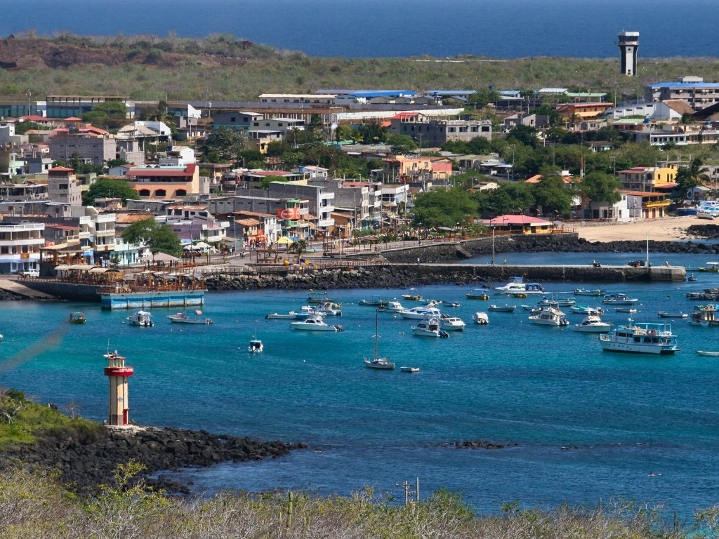 puerto ayora panoramic view of puerto ayora - santa cruz island
