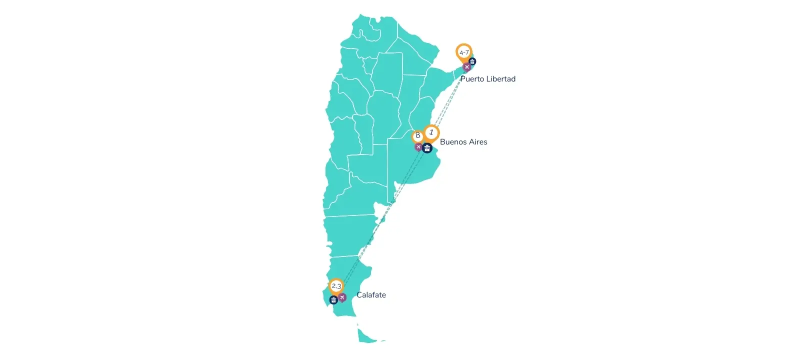 8-Day Argentina Luxury Map